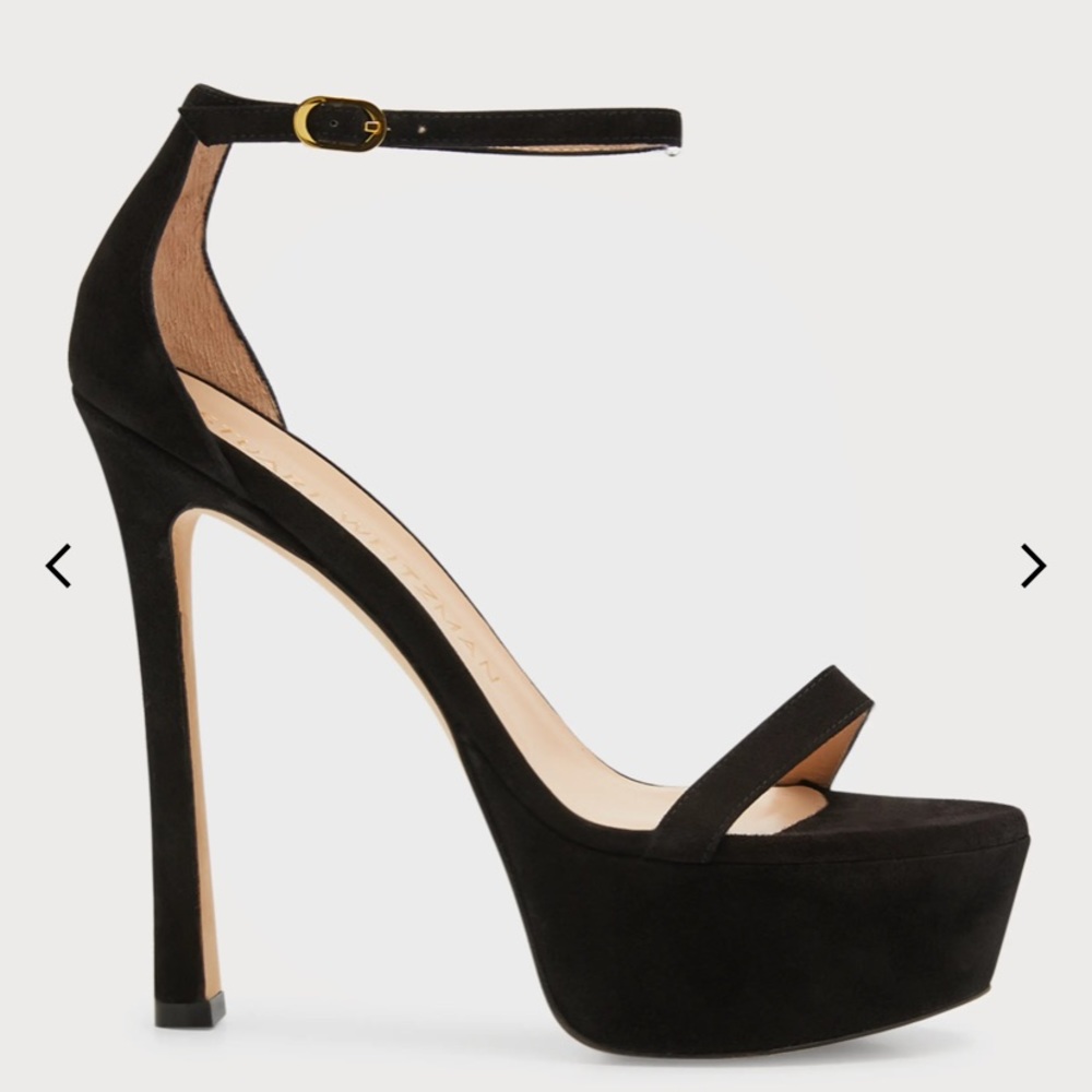 Stuart Weitzman Nudistcurve Hollywood Ankle-Strap Platform Sandals